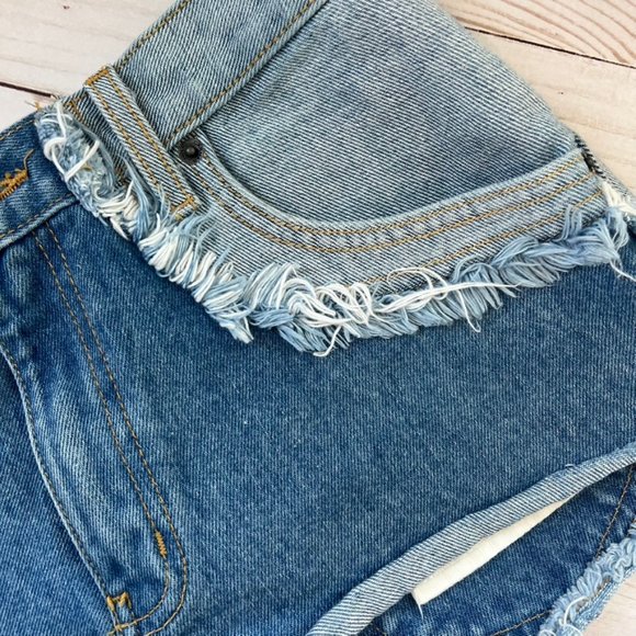 Carmar Light Blue Distressed Jean Shorts - Picture 7 of 9
